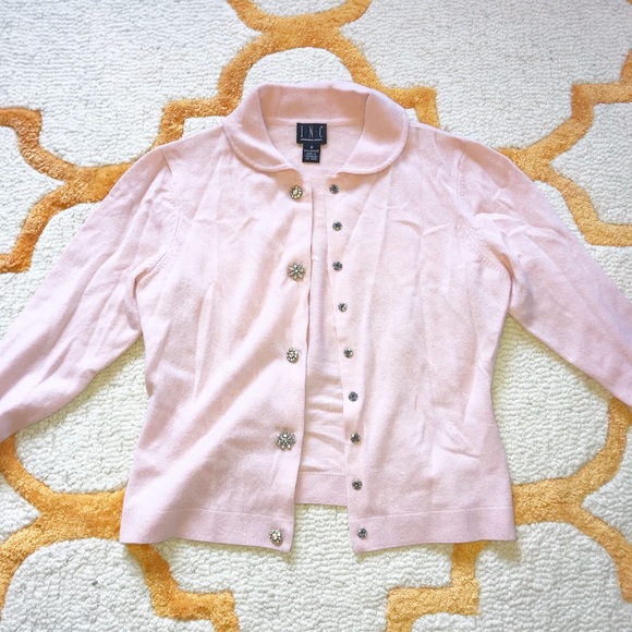 Pink Cashmere Cardigan W/Ornate Buttons - Picture 4 of 7